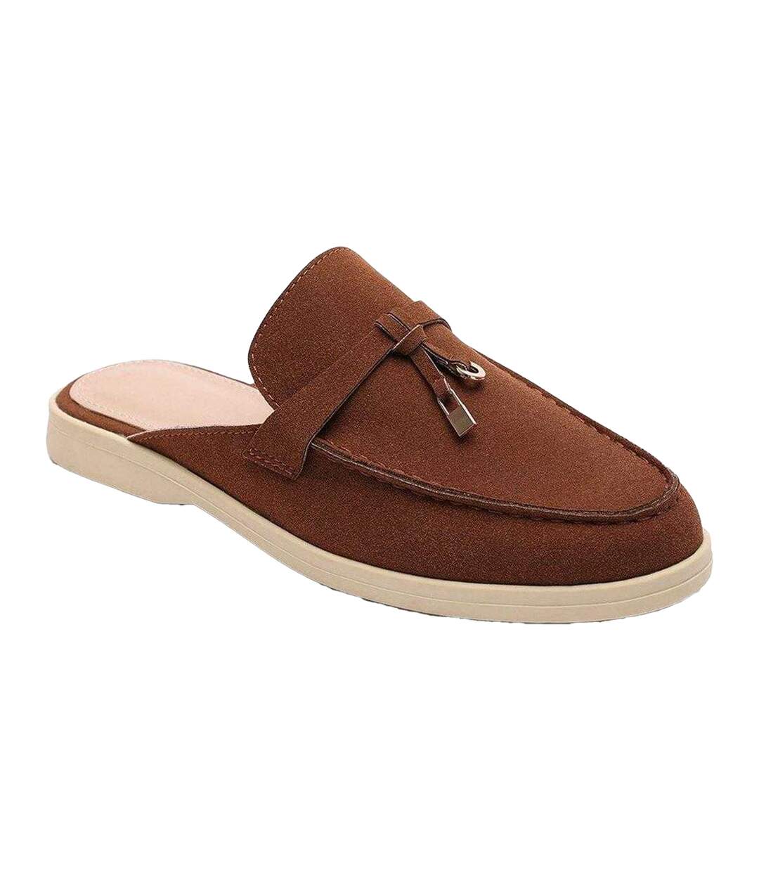 Womens/ladies Faux Suede Loafers Brown Where´s That From-3