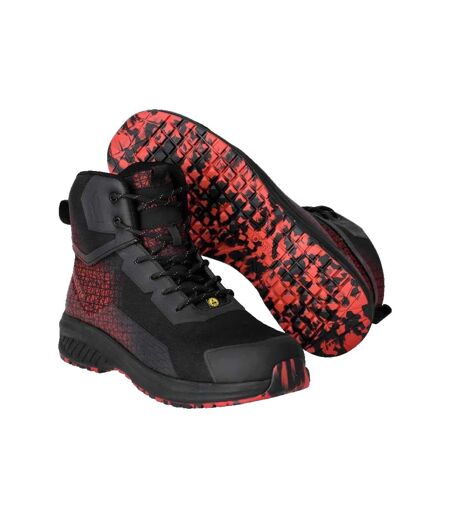 Unisex Adult Footwear Accelerate Safety Boots Black Traffic Red Mascot