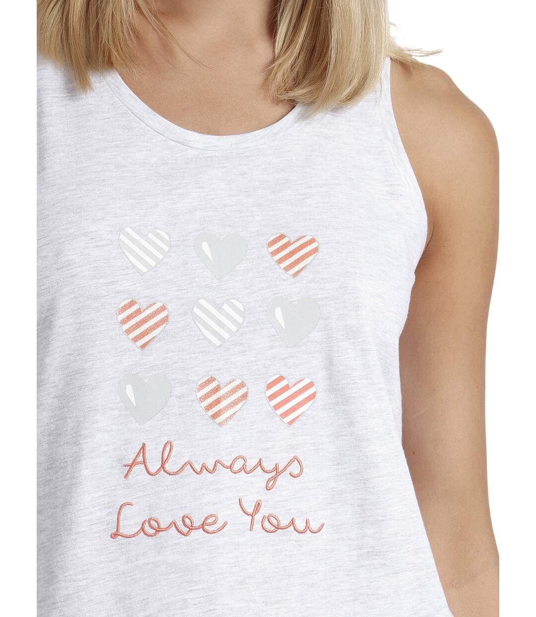 Pyjama tenue d'intérieur short débardeur Always Love You Admas-4