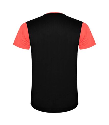 T-shirt detroit adulte corail fluo / noir uni Roly