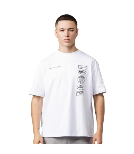 T-shirt Motif/style Badge 2.0 Homme Blanc Mercier