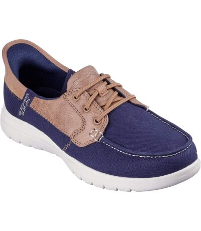 Womens/ladies on the go flex palmilla boat shoes navy Skechers