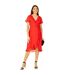 Robe Portefeuille Motif/style Ruché Femme Rouge Yumi-1