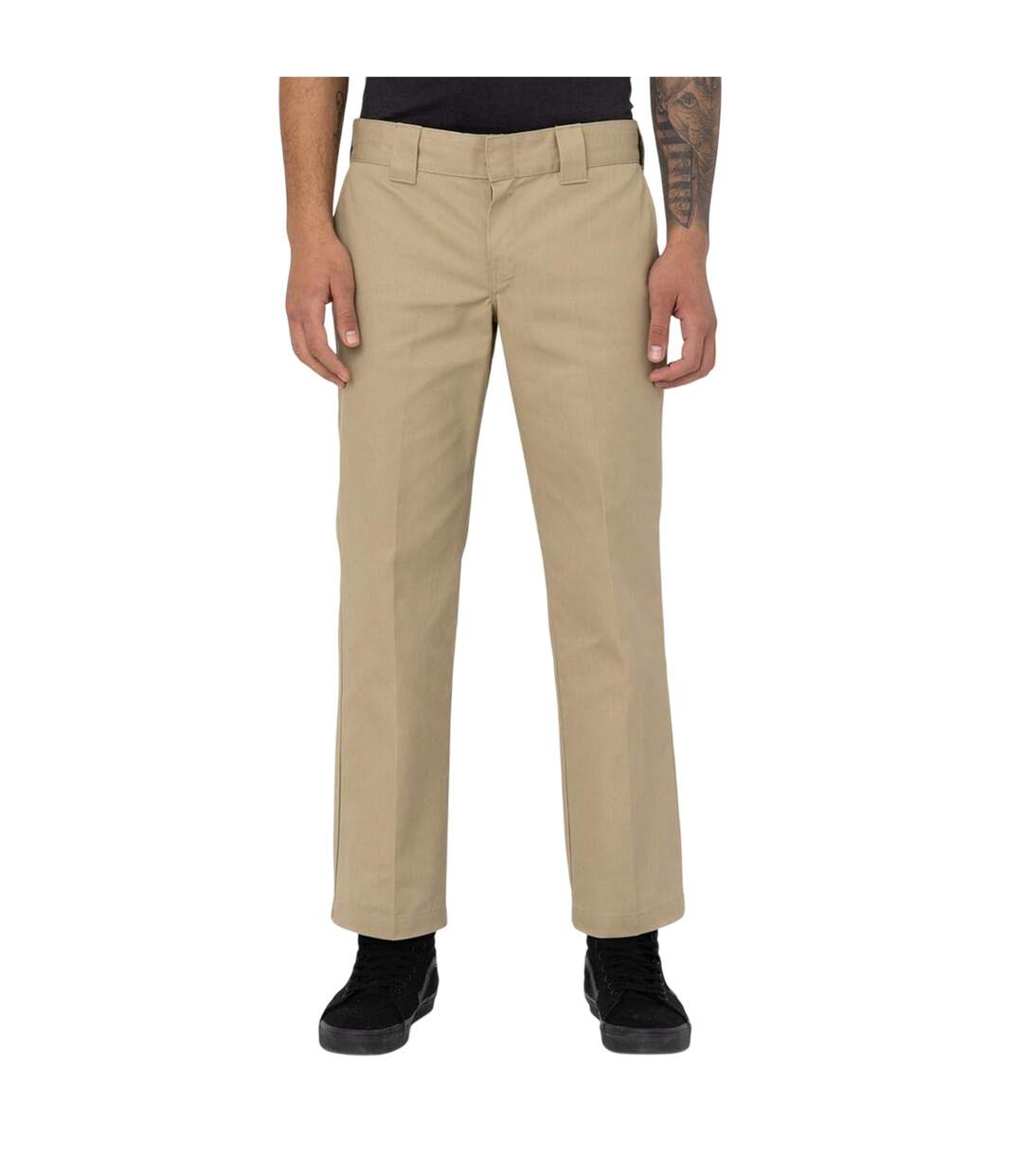 Mens Cotton Blend Slim Trousers Khaki Dickies-1