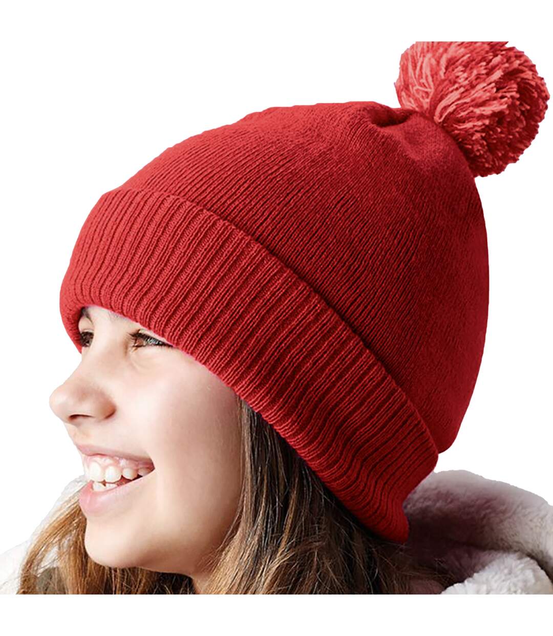Unisex Adult Beanie Classic Red White Beechfield-1