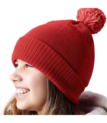 Unisex Adult Beanie Classic Red White Beechfield