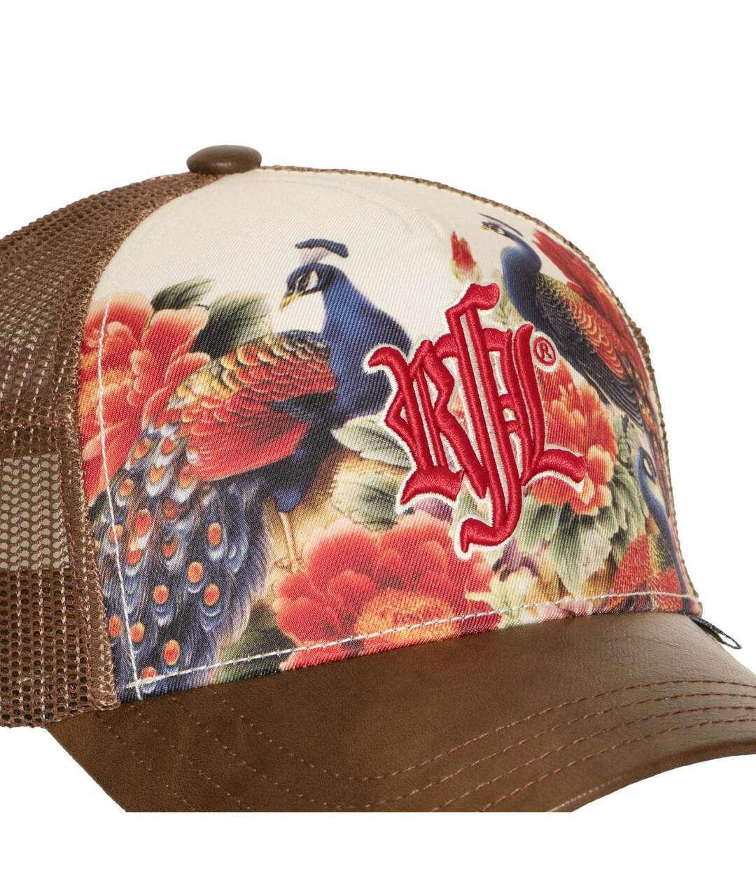 Casquette trucker imprimée filet logo brodé visière simili Kado Rock'n Free Life-3