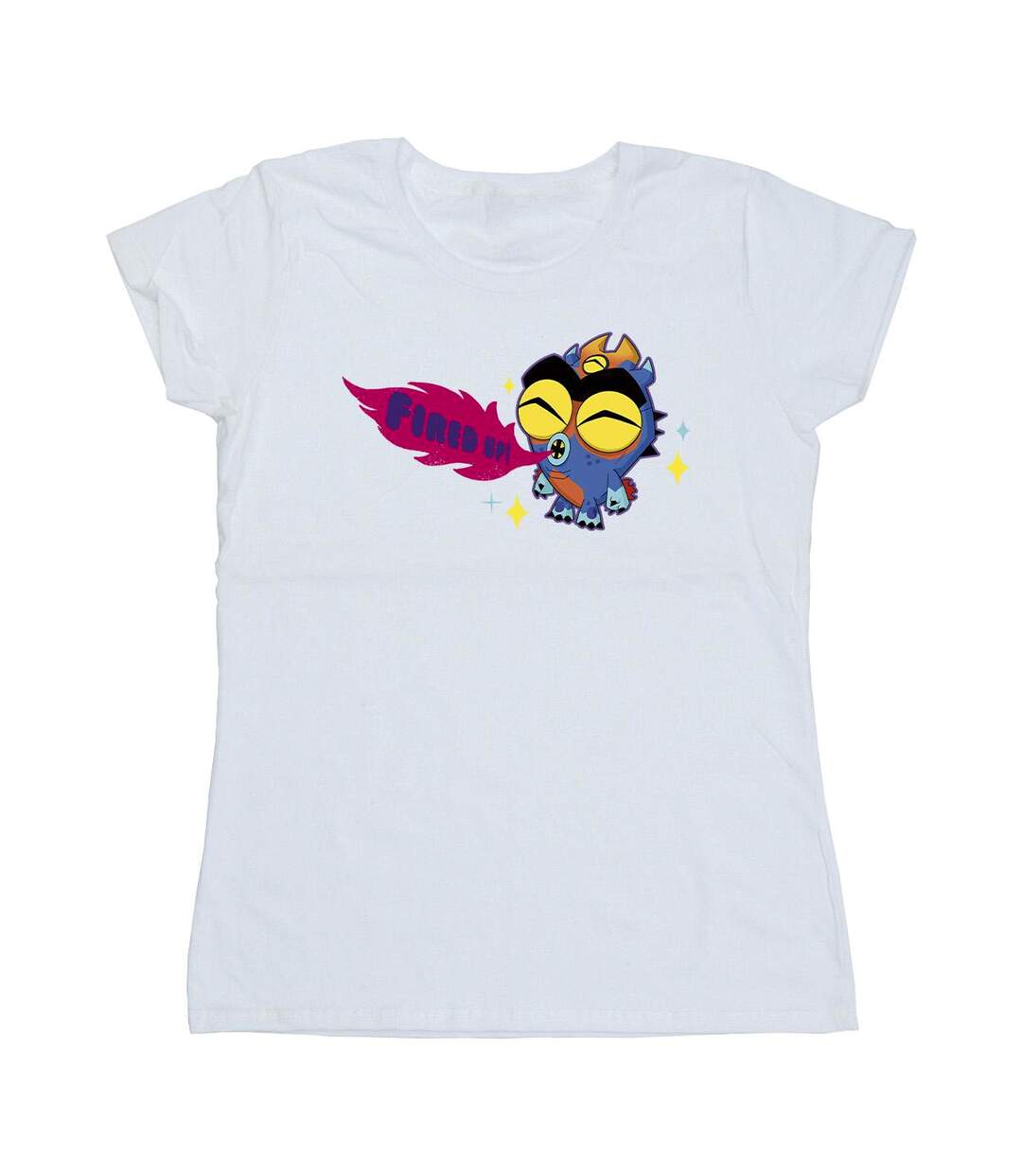 Disney - T-shirt BIG HERO BAYMAX FRED FIRED UP - Femme (Blanc) - UTBI13406-1