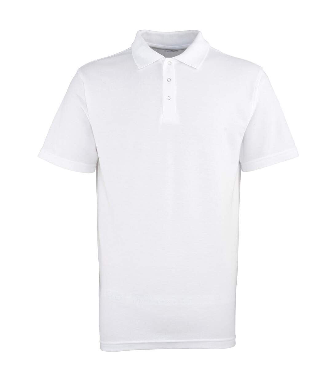 Premier Mens Stud Heavyweight Plain Pique Polo Shirt (White)