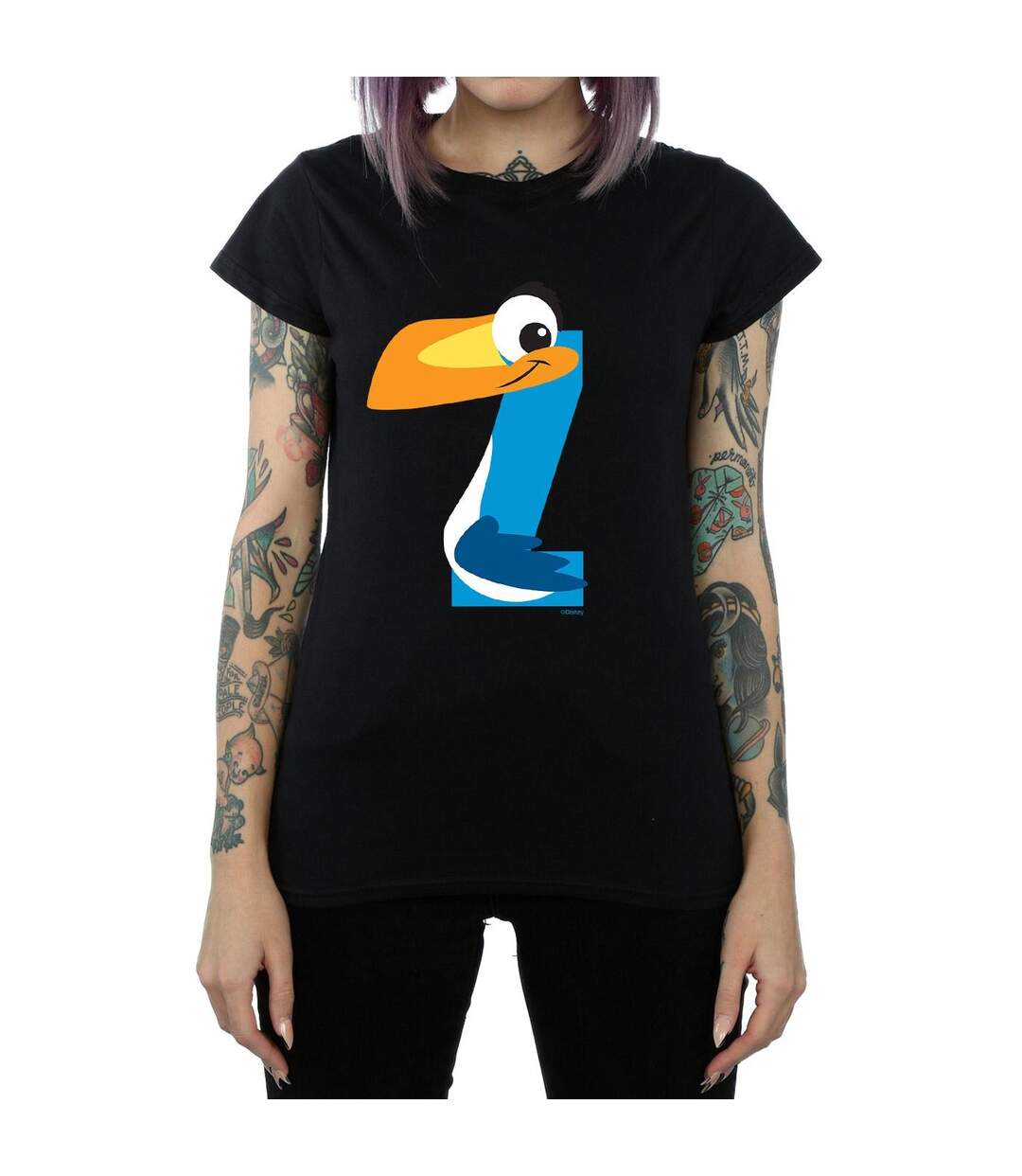 Disney - T-shirt ALPHABET Z IS FOR ZAZU - Femme (Noir) - UTBI24988-3