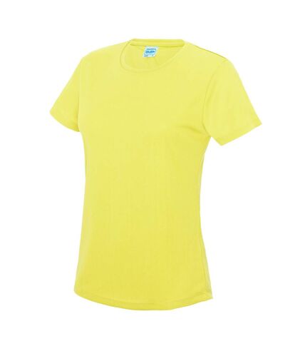 AWDis Just Cool Womens/Ladies Sports Plain T-Shirt (Electric Yellow) - UTRW686