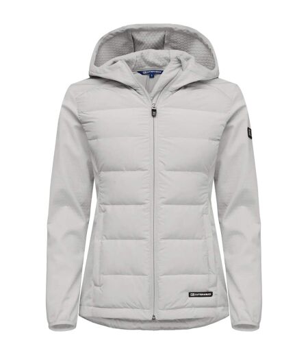 Womens/ladies Oak Harbor Hooded Jacket Silver Cutter & Buck