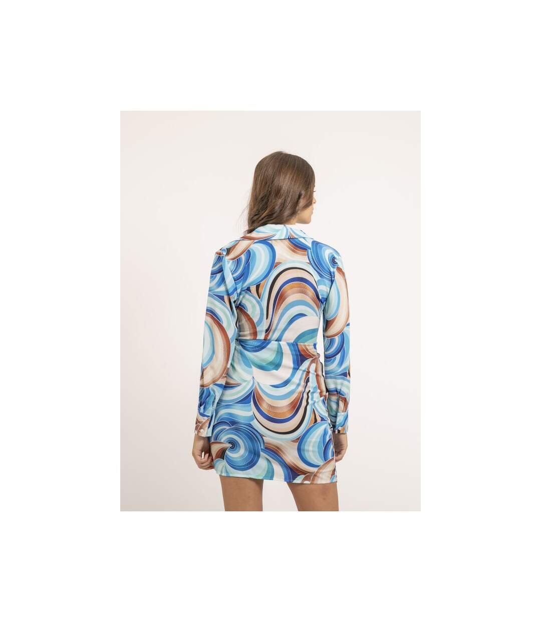 Robe courte portefeuille motifs INDIKA - Dona X Lisa-2