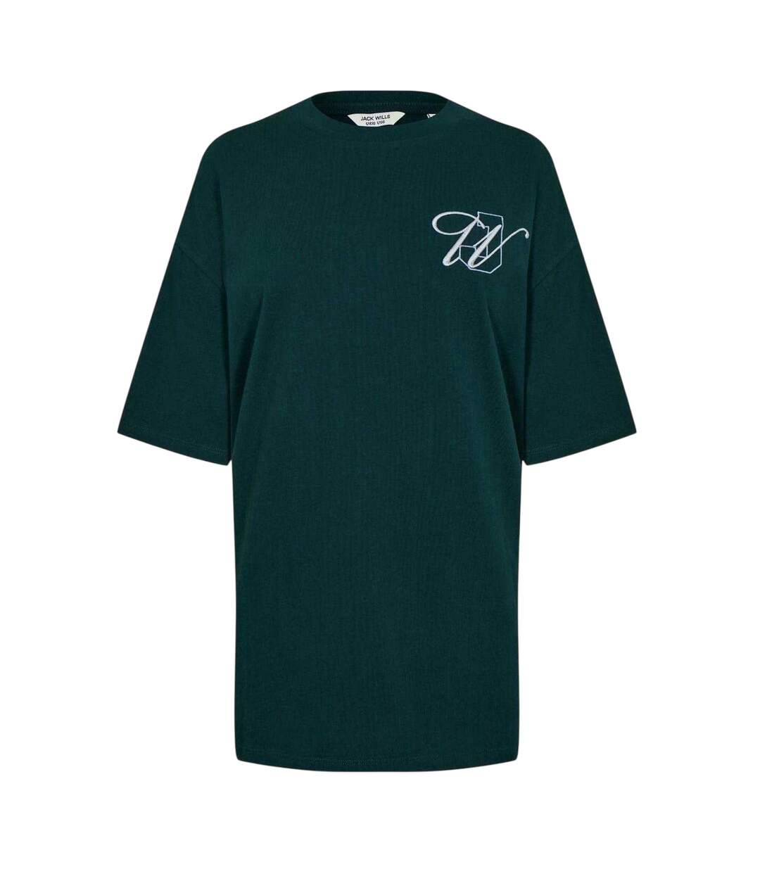 Womens/ladies Logo Oversized T-shirt Dark Green Jack Wills-2
