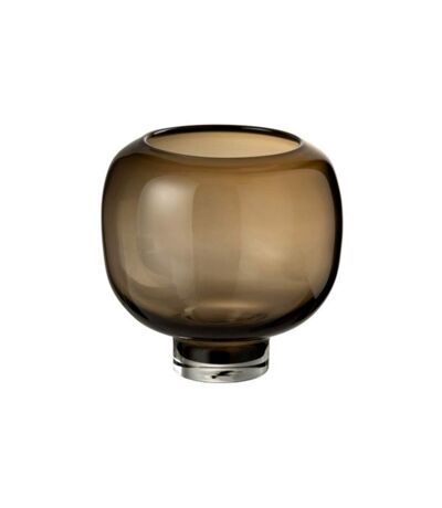 Vase Rond en Verre Pied 24cm Marron Foncé