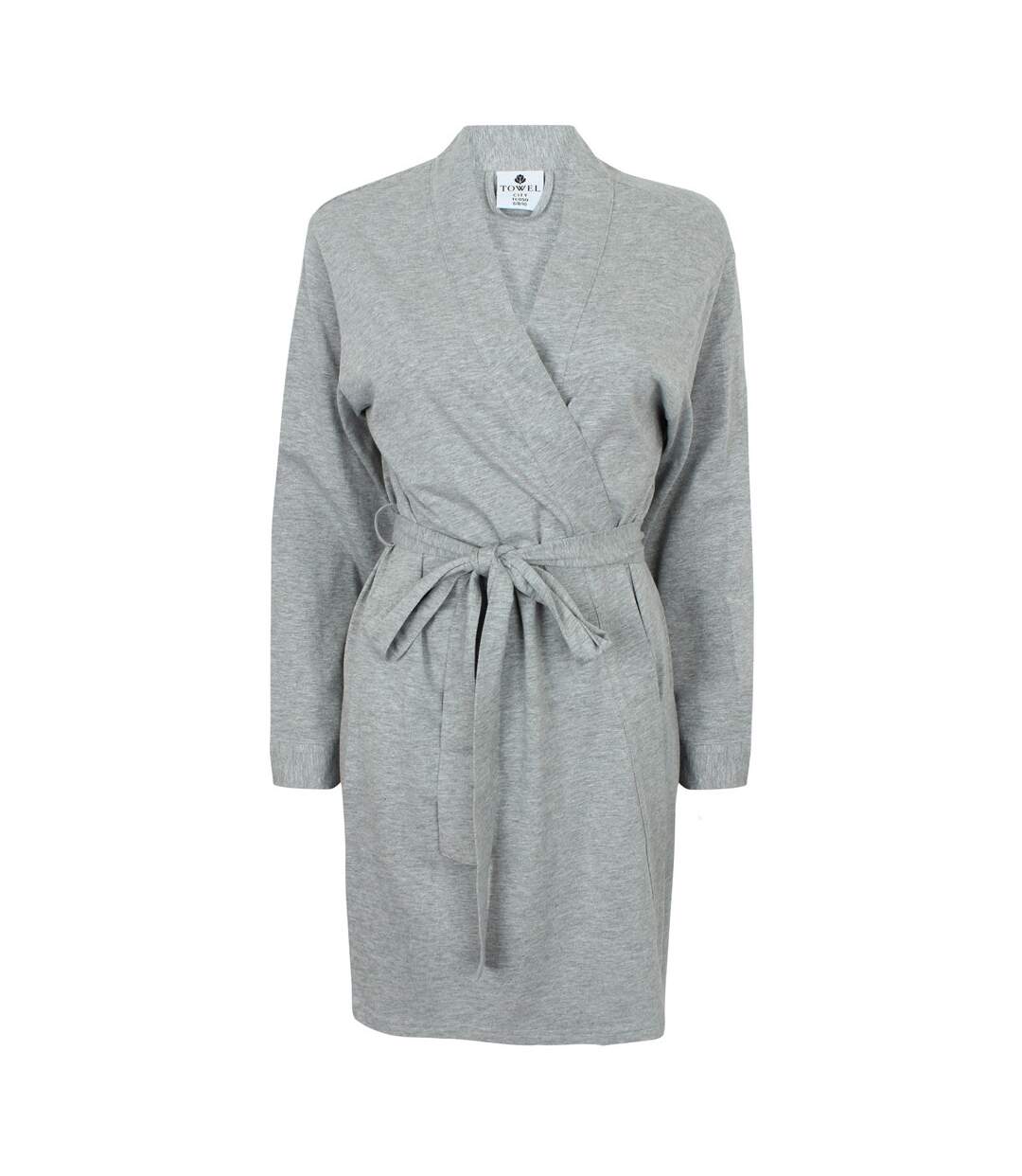 Womens/ladies cotton wrap robe heather grey Towel City-1