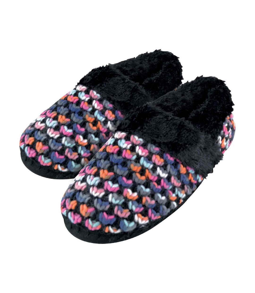 Ladies Cute Plush Winter Knitted House Slippers-2