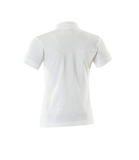 Womens/ladies Crossover Polo Shirt White Mascot