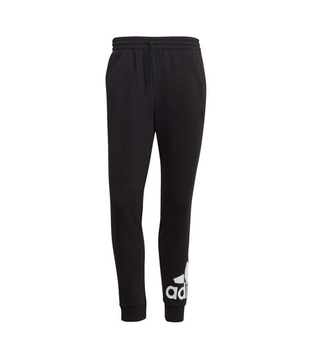 Mens Essentials Tapered Cuffed Jogging Bottoms Black Adidas