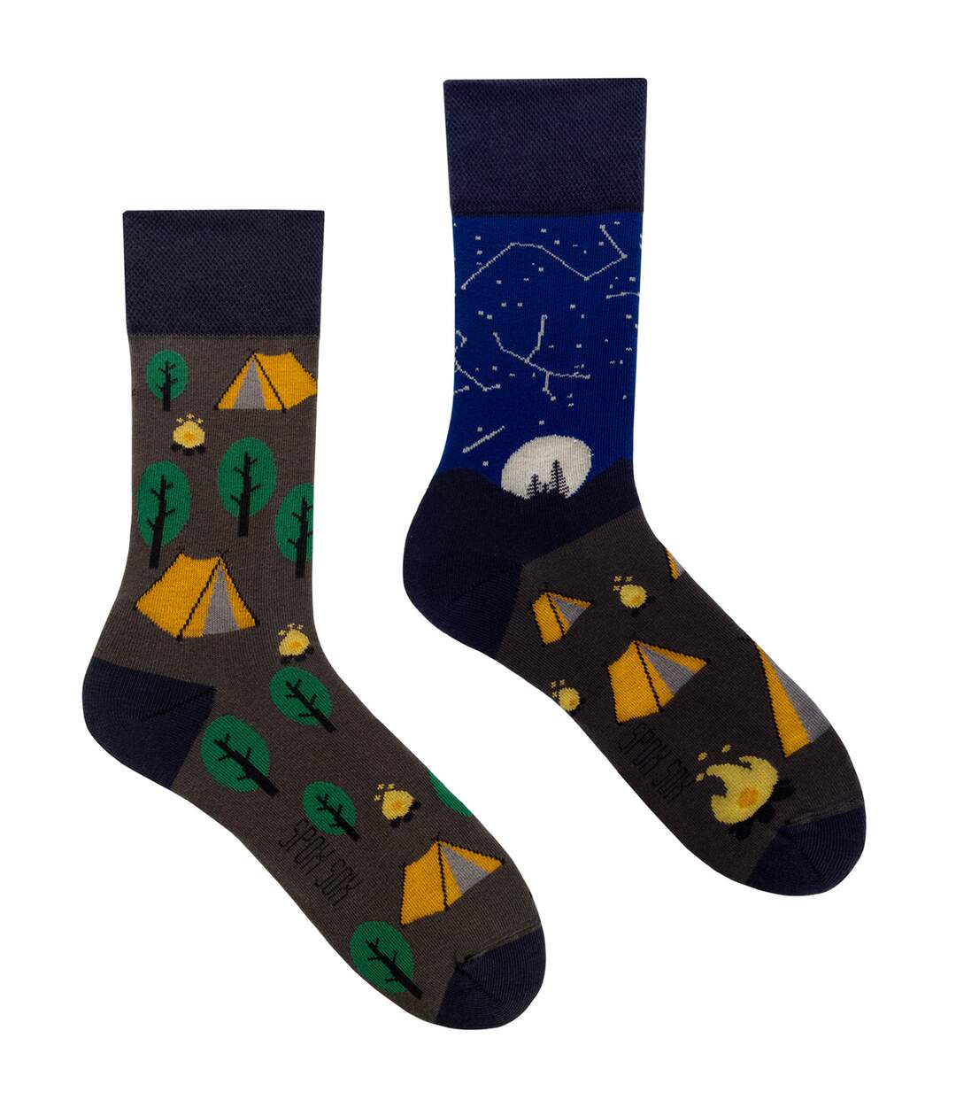 SPOX SOX - Unisex Novelty Odd Socks - Camping