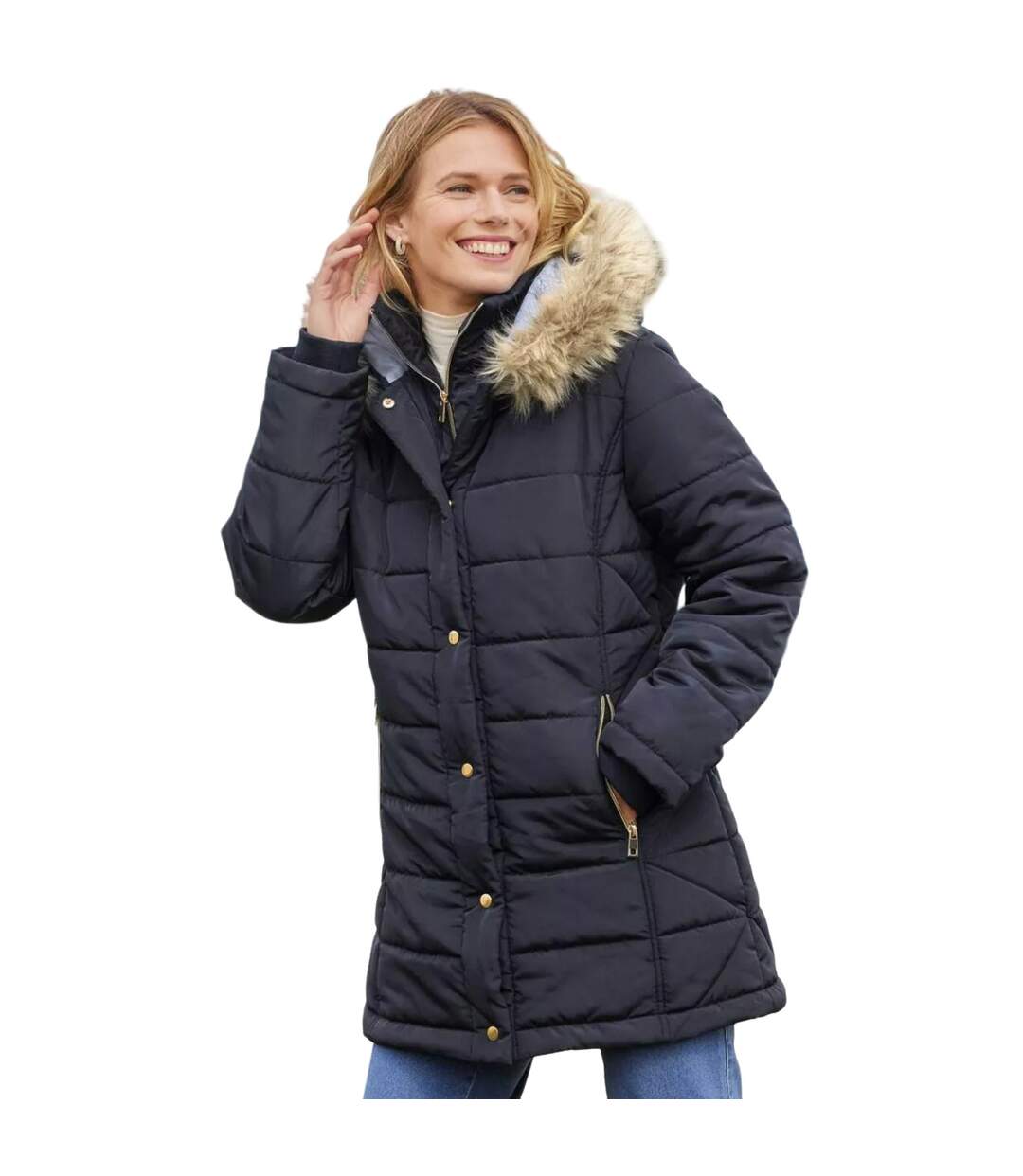 Doudoune matelassée femme bleu marine Atlas For Women-2