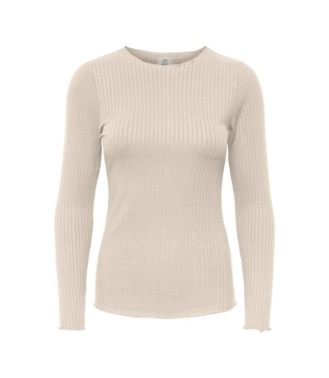 T-Shirt manches longues beige femme jdy fransiska-1
