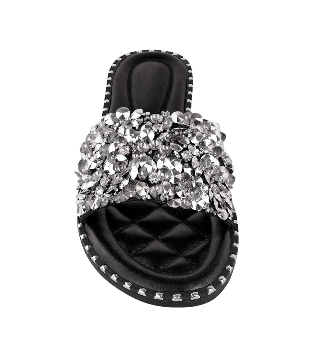 Womens/ladies Bella Flat Slides Black Where´s That From-3