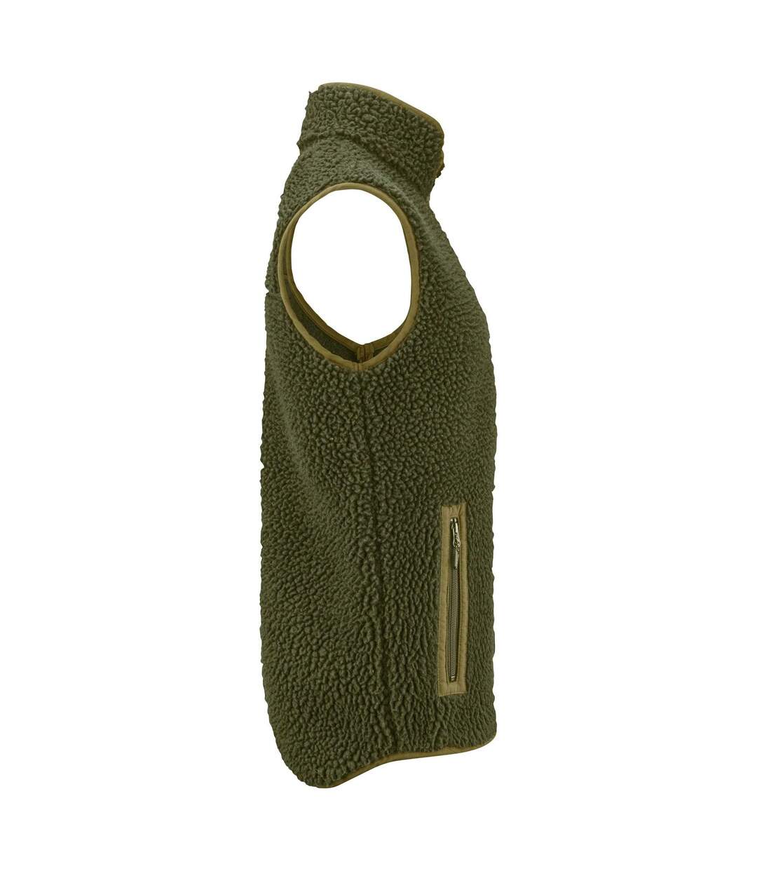 Mens Kingsley Sherpa Fleece Gilet Moss Green James Harvest-4