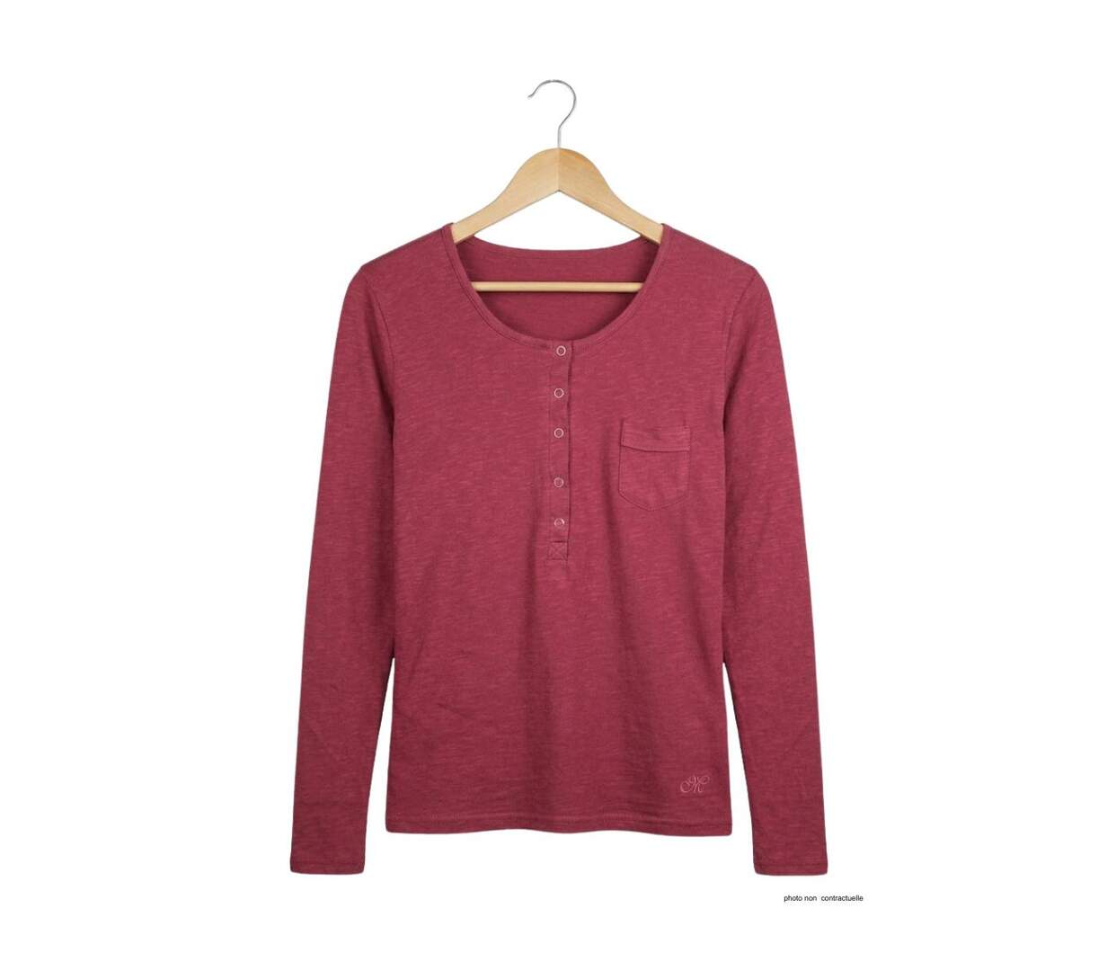 Tee-shirt MAYFLOWER CLOE1B manches longues : confort coton flammé et style authentique-2