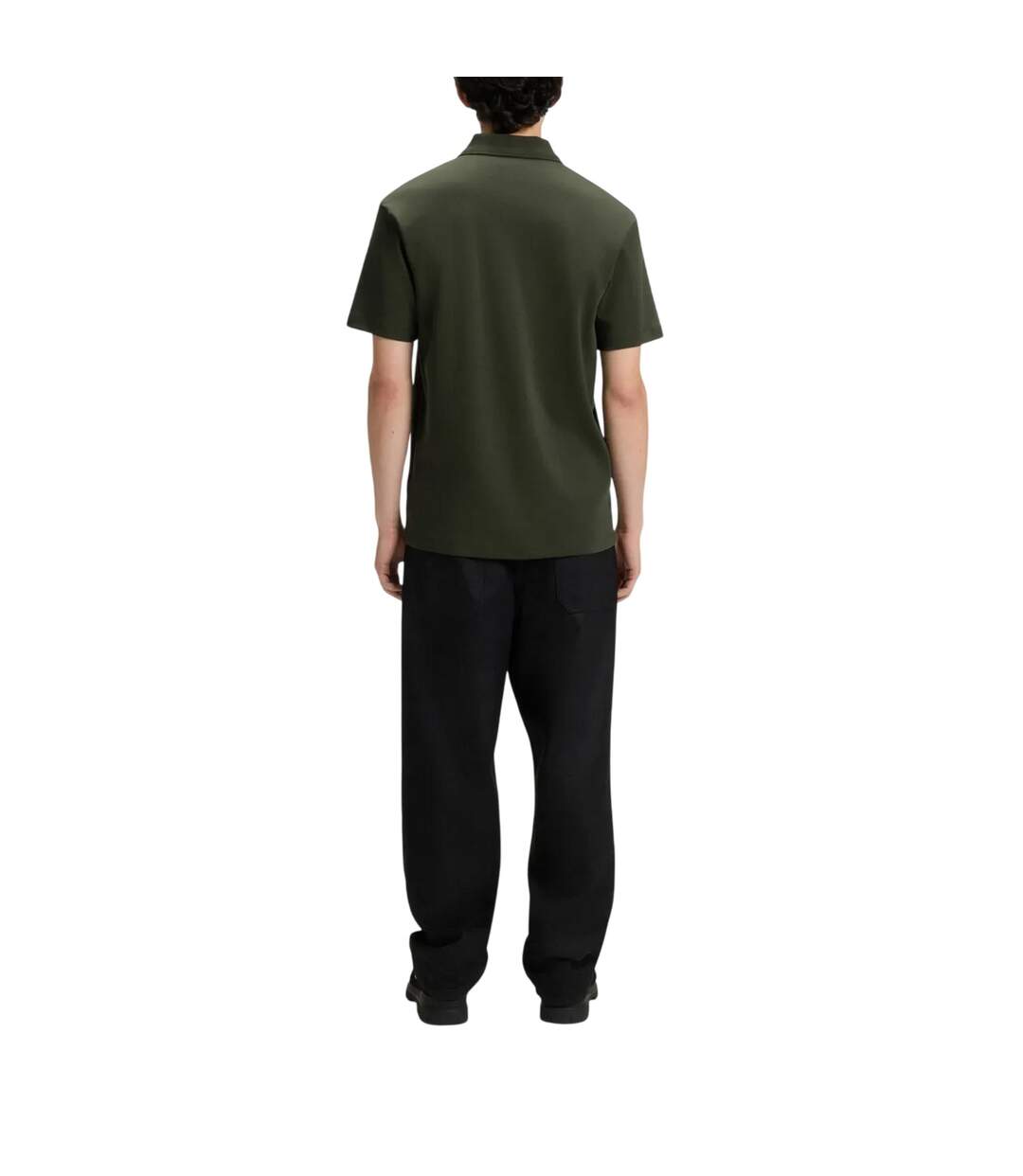 Mens Deabono Logo Polo Shirt Dark Green Hugo-3