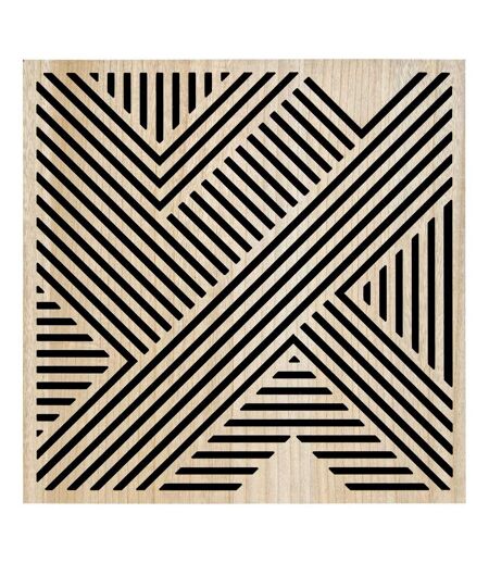 Panneau Mural Déco à Croix Eileen 58x58cm Naturel