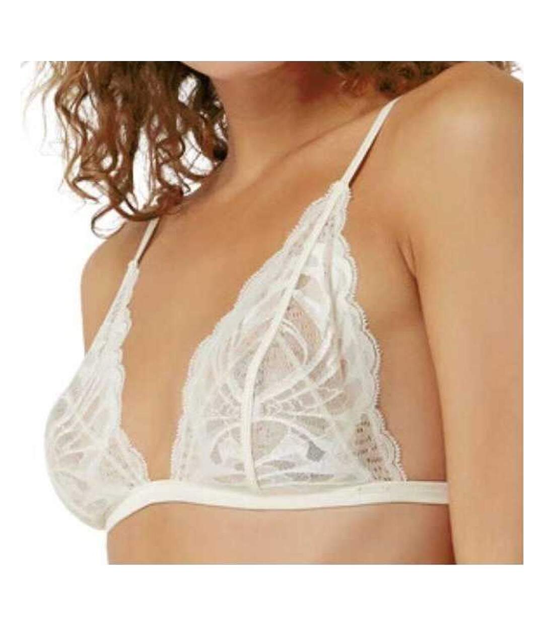 Brassière De Sport Motif/style Uni Femme Blanc Crème Calvin Klein-4