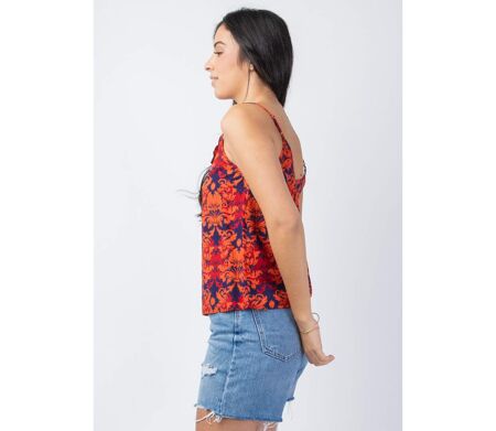 Top fines bretelles AMORE motif ethnique style baroque Coton Du Monde