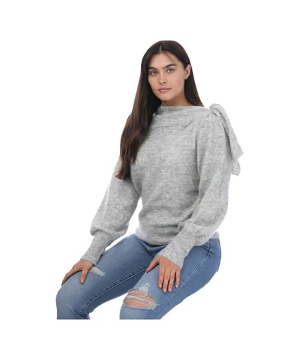 Womens/ladies larbow bow embellished jumper grey Ted Baker