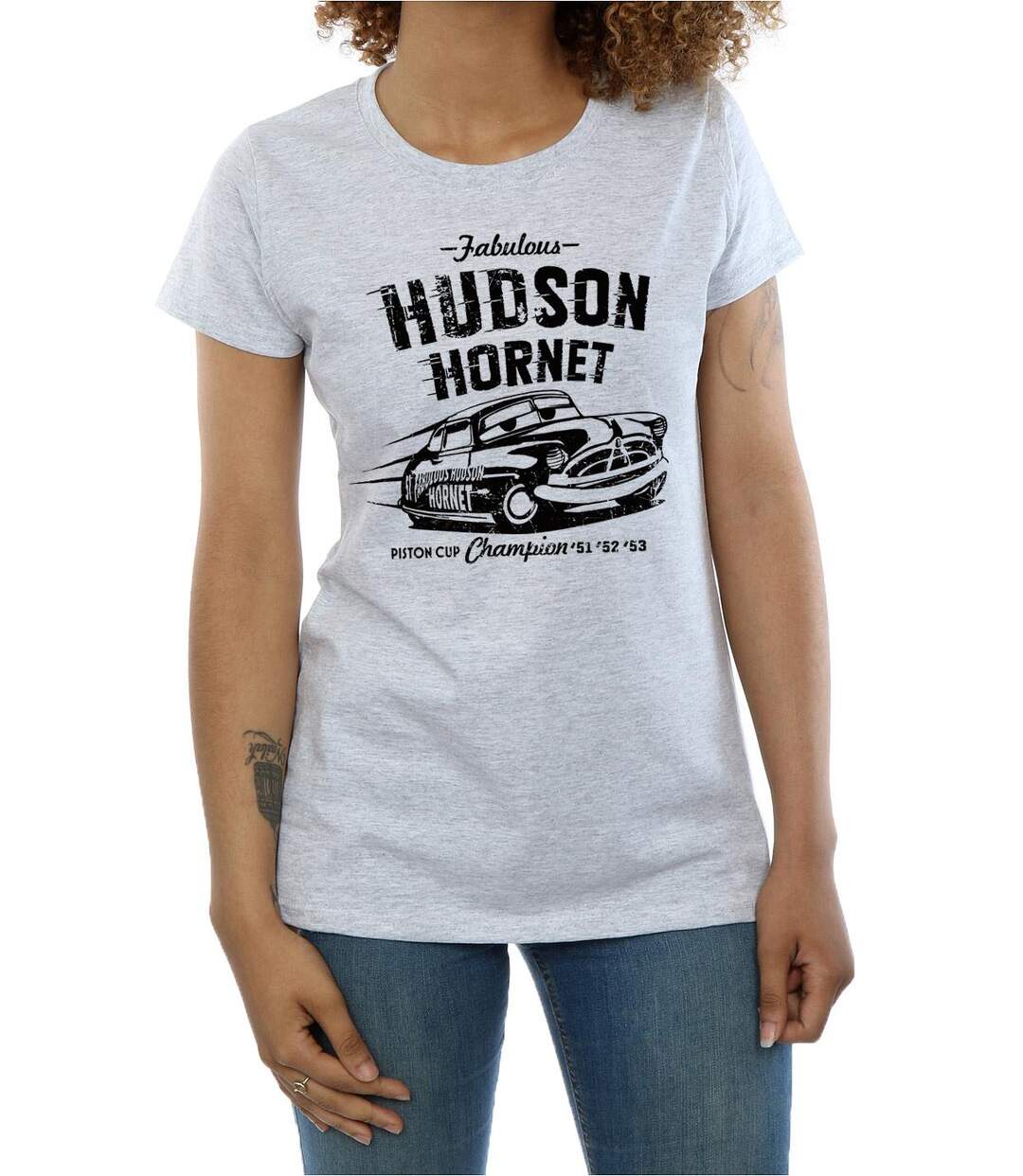 Disney - T-shirt CARS HUDSON HORNET - Femme (Gris chiné) - UTBI13665-3
