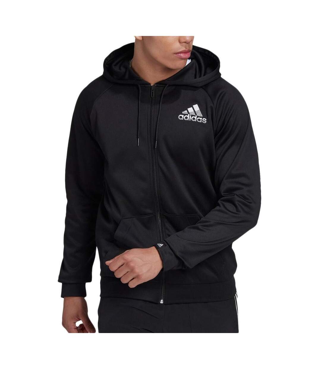 Sweat Zippé Noir Homme Adidas Bos - L-1