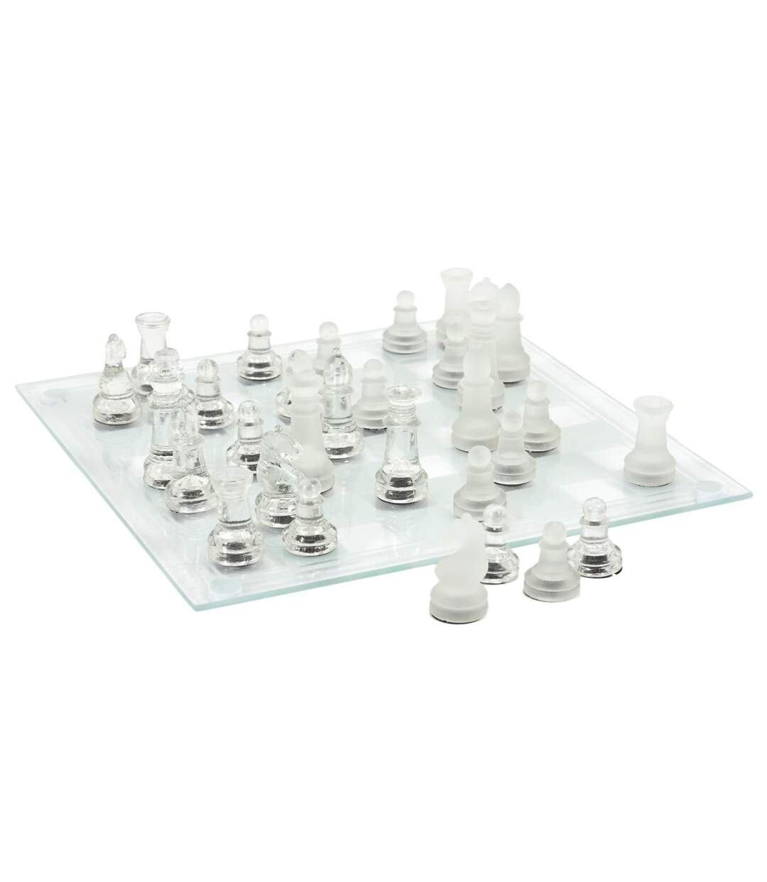 Jeu d'Echecs Verre 25cm Transparent-1