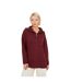 Womens/ladies Fashion Zip Drop Shoulder Jumper Wine Brave Soul-2