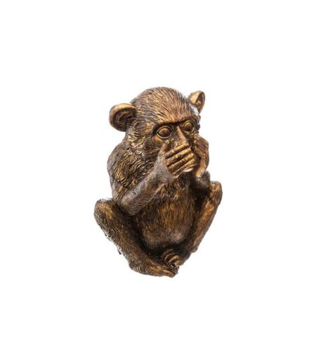 Lot de 3 Statuettes Déco Singe Sagesse 17cm Or