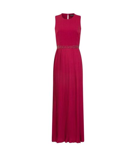 Little Mistress Womens/Ladies Madison Embellished Waist Maxi Dress (Berry Pink) - UTLM1921