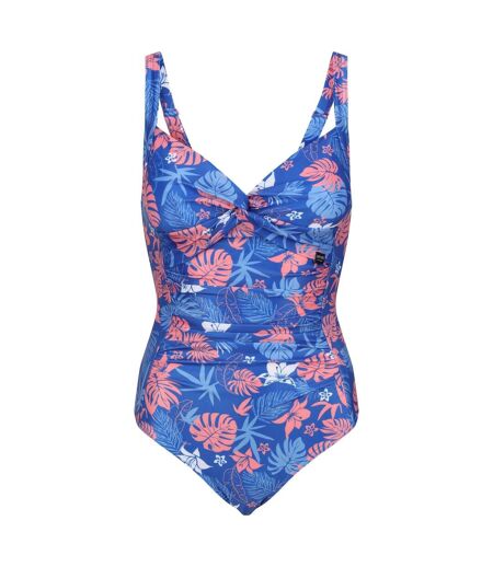 Womens/ladies sakari family hawaiian tummy control one piece swimsuit oxford blue Regatta