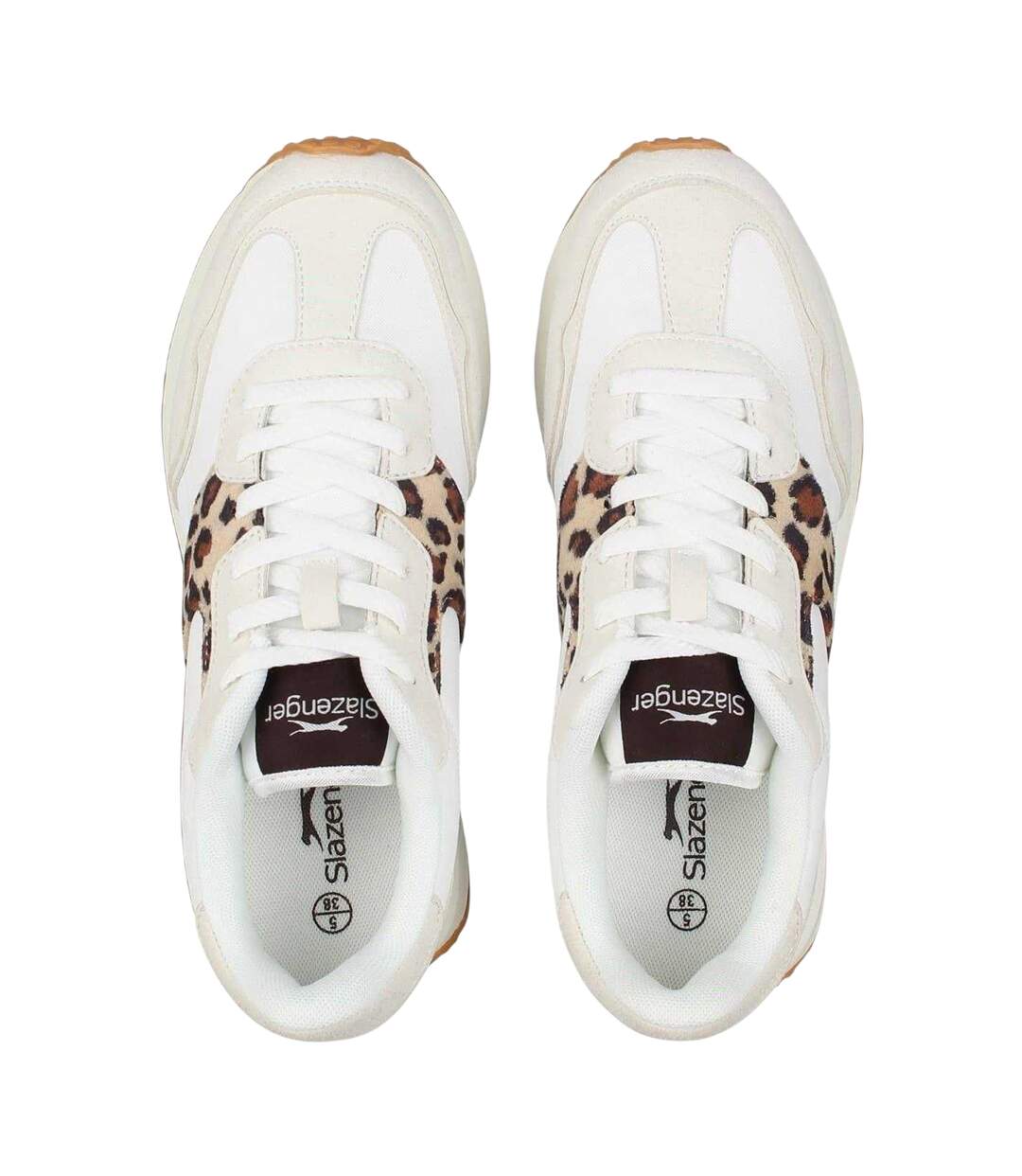 Baskets Slaz Lyon Classic Femme Blanc Beige Noir Slazenger-4