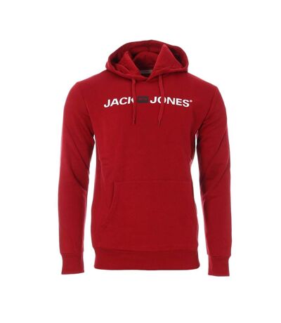 Sweat à capuche rouge homme jack and jones corp - l