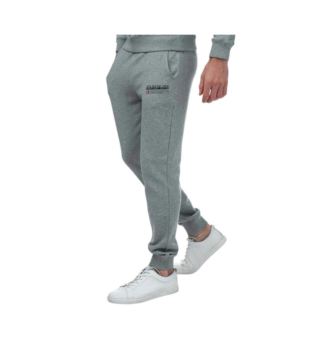 Mens Kasba Logo Jogging Bottoms Grey Marl Napapijri-1