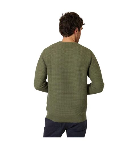 Mens Yarra Textured Regular Jumper Olive Threadbare