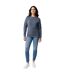Unisex adult denali recycled cotton undyed sweatshirt heather navy Iqoniq-4