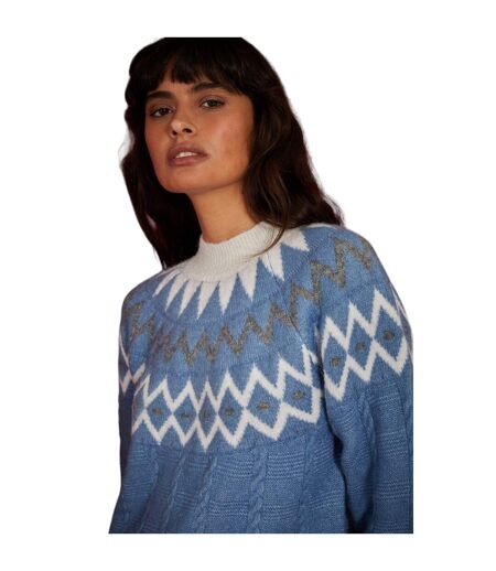 Dorothy Perkins Womens/Ladies Fair Isle Sweater (Blue/White)