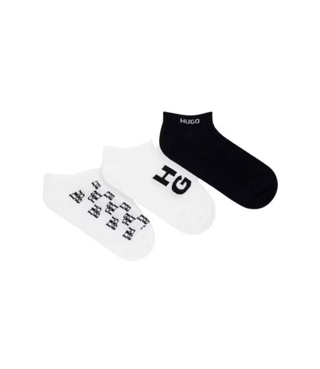 Socquettes Motif/style Logo Adulte Noir Blanc Hugo