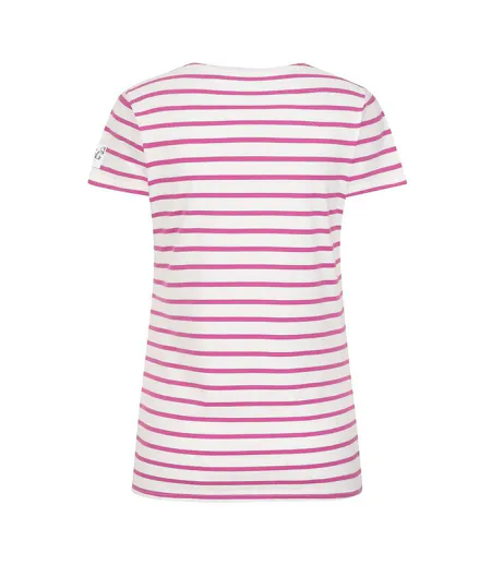 Womens/ladies Breton Top Raspberry Lazy Jacks