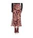 Womens/ladies Ramale Abstract Slim Pencil Skirt Brown Hugo-3